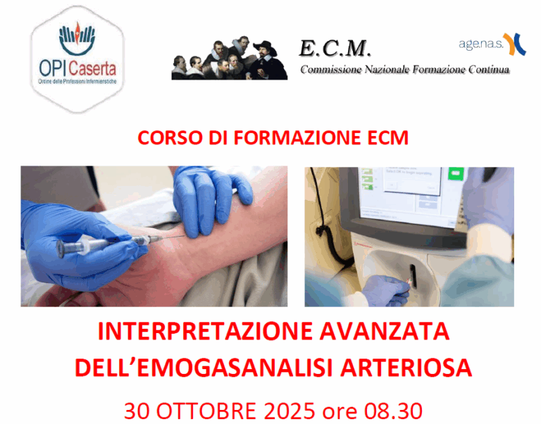 Corso ECM “ INTERPRETAZIONE AVANZATA DELL’EMOGASANALISI ARTERIOSA PER INFERMIERI ” 30 ottobre 2025
