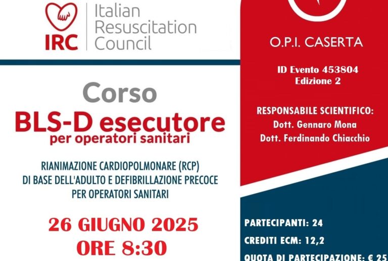 Corso BLSD 26 giugno 2025
