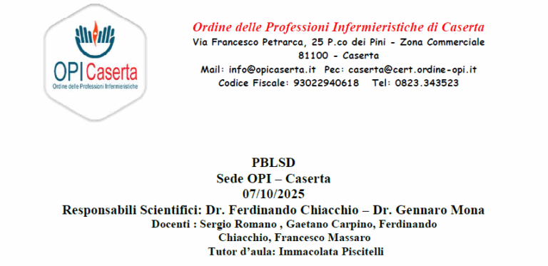Corso PBLSD PEDIATRIC BASIC LIFE SUPPORT AND DEFIBRILLATION 07 Ottobre 2025 ore 8:30